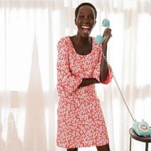 NWT Draper James Pink Floral Bell Sleeve dress